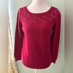 LOFT Women's Magenta Knit Sweater